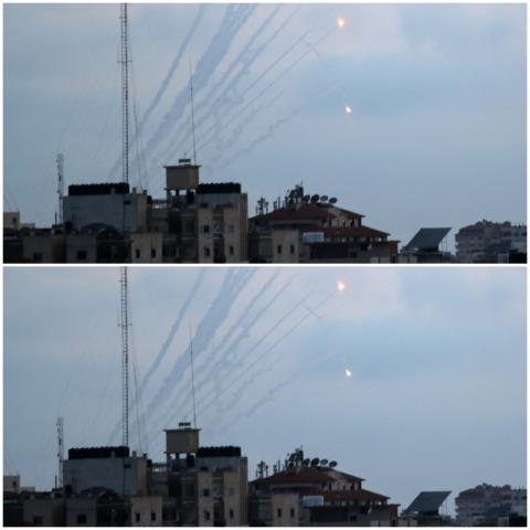 صواريخ أطلقت من غزة باتجاه أهداف إسرائيلية (رويترز)