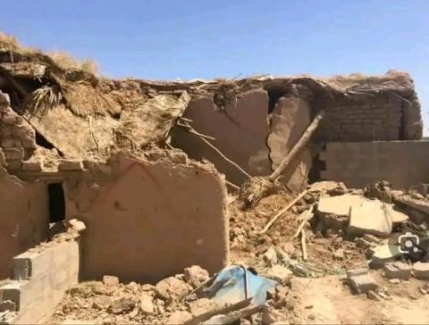 صورة من  نهيار منزل بسبب  العاصفة في الزغلان