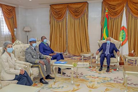 الرئيس محمد ولد الغزواني خلال لقائه مع الوفد الأممي (وما)