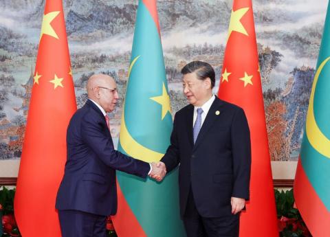 الرئيس الموريتاني محمد ولد الغزواني، والصيني شي جين بينغ
