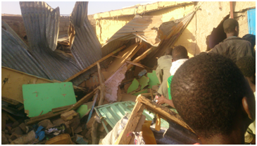 مشهد من الحادث في سوق ألاك صباح اليوم