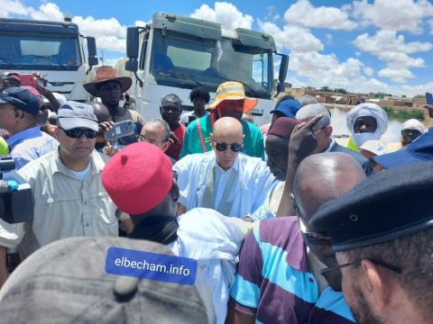 الرئيس غزواني في زيارة سابقة لمدينة كيهيدي ( البشام) 