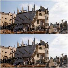 طائرات الاحتلال الإسرائيلي تعمدت تدمير عدد كبير من المنازل والأبراج السكنية في قطاع غزة (رويترز)