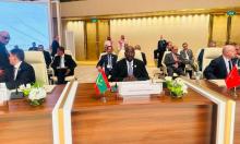 وزير الخارجية الموريتاني محمد سالم ولد مرزوك خلال مشاركته في الاجتماع اليوم الخميس